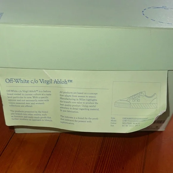 Off-White Camouflage Sneakers with Black Accents - Picture 9 of 10